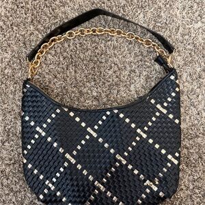 Black and Gold Woven Women's Bag